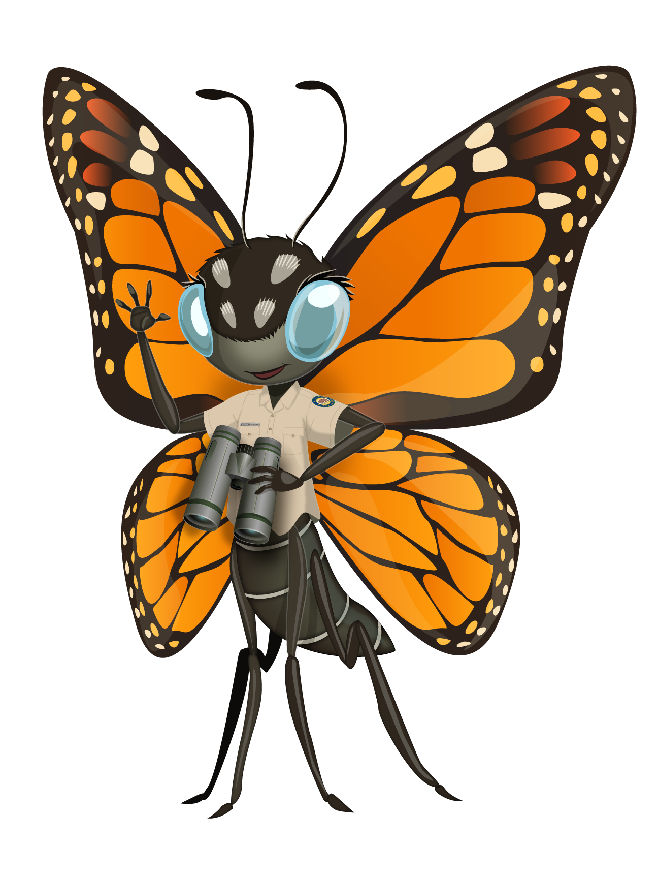 Cartoon character orange and black butterfly 